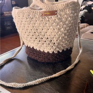 Handmade crochet handbag with inside pockets and strap thanks for your support